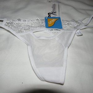 Afrodita White Lace Thong  Medium NWT